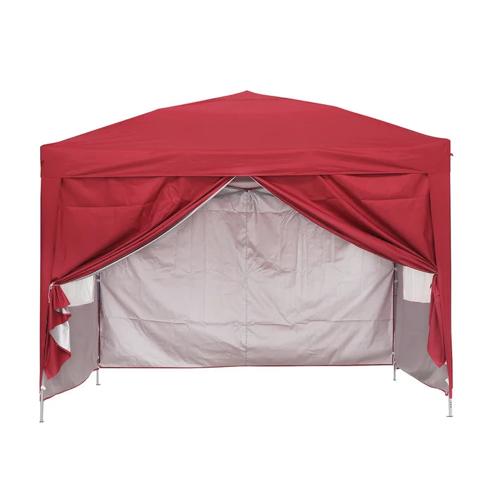 Ainfox 10x10 Feet Pop Up Backyard Canopy Tent, Instant Folding Shelter with 4 Sidewalls and Roller Bag for Party